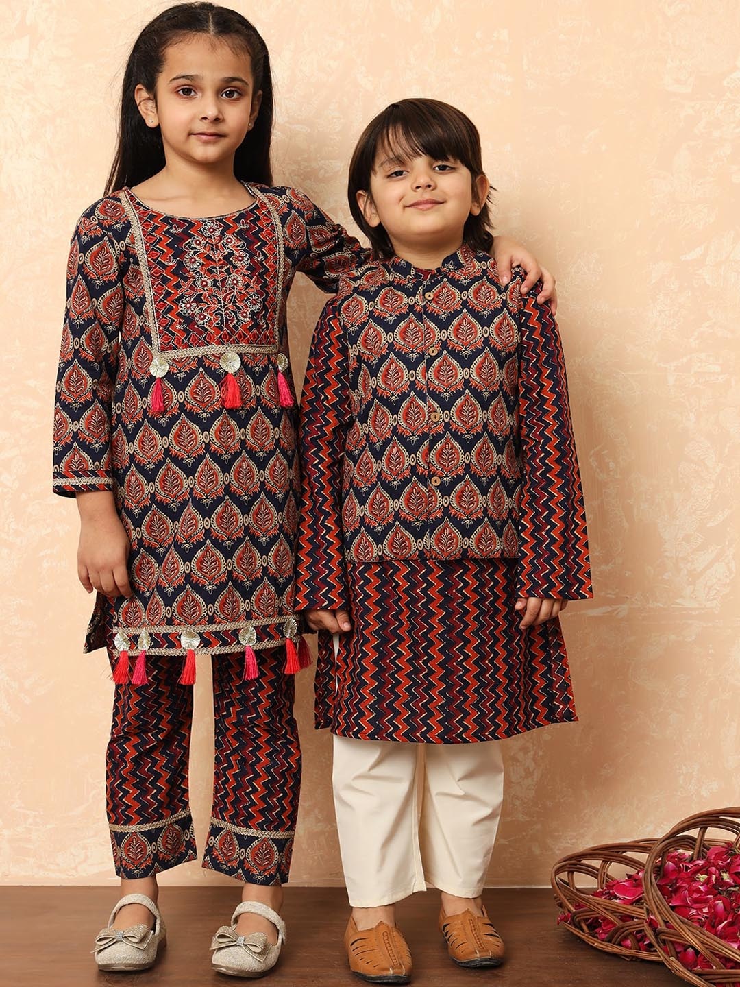 

Readiprint Boys Striped Pure Cotton Straight Kurta With Pyjamas, Blue