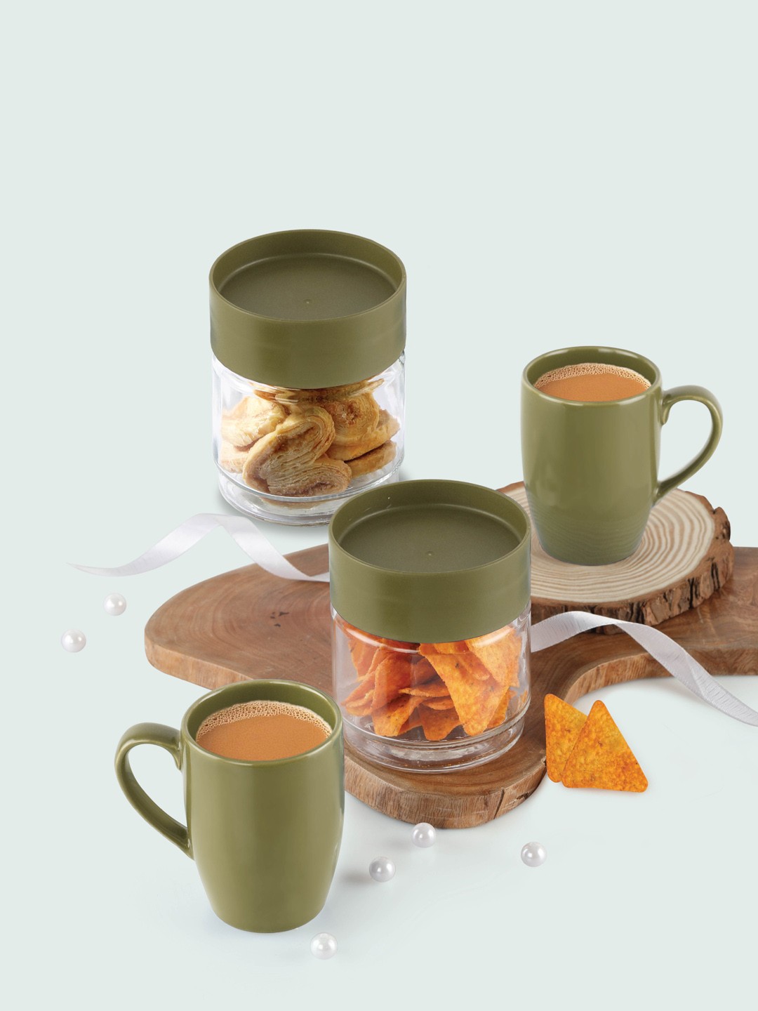 

Cello Olive 6 Pieces Tea & Jar Gift Set