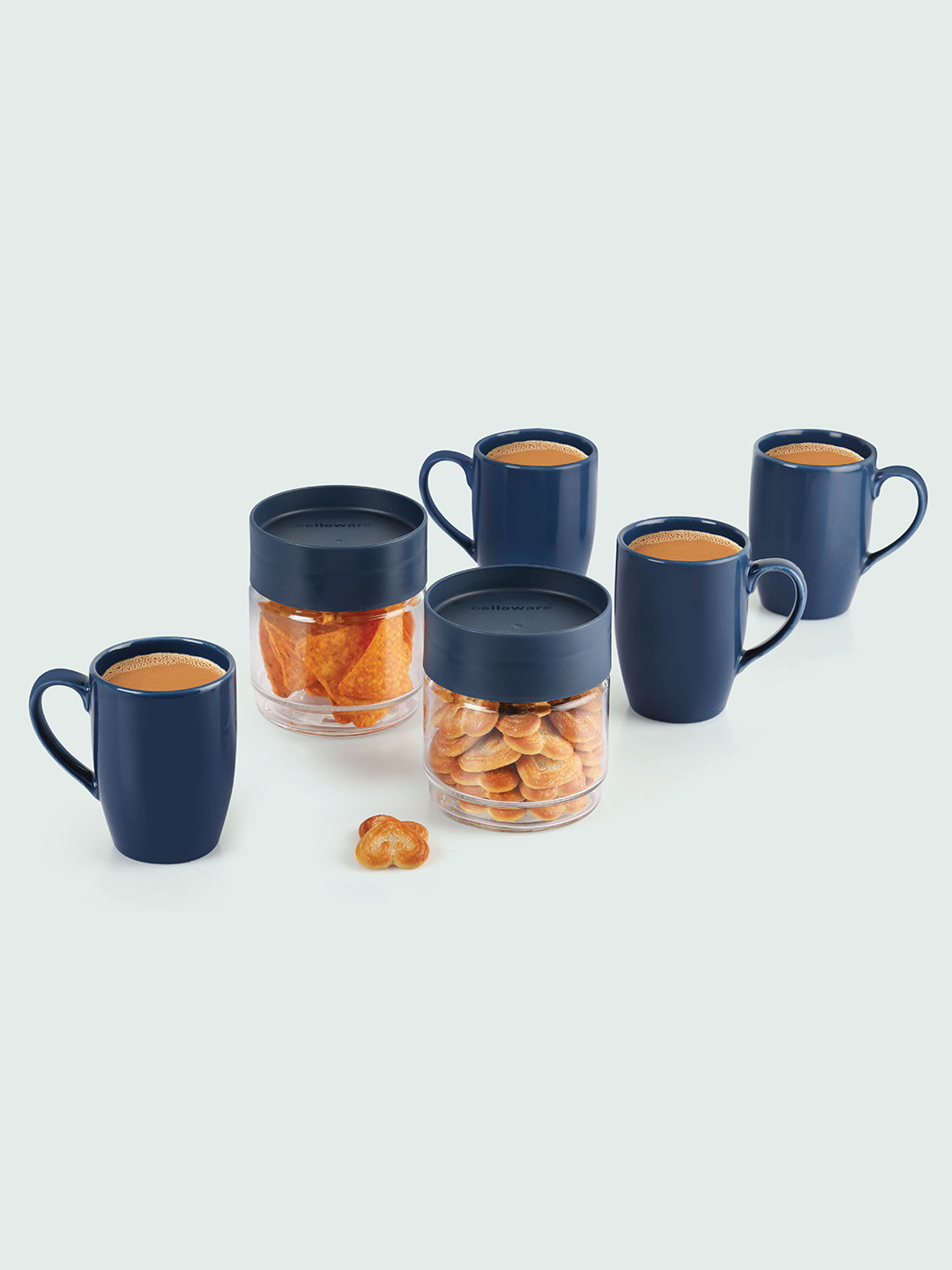 

Cello Blue 6 Pieces Mug & Tea Jar Gift Sets