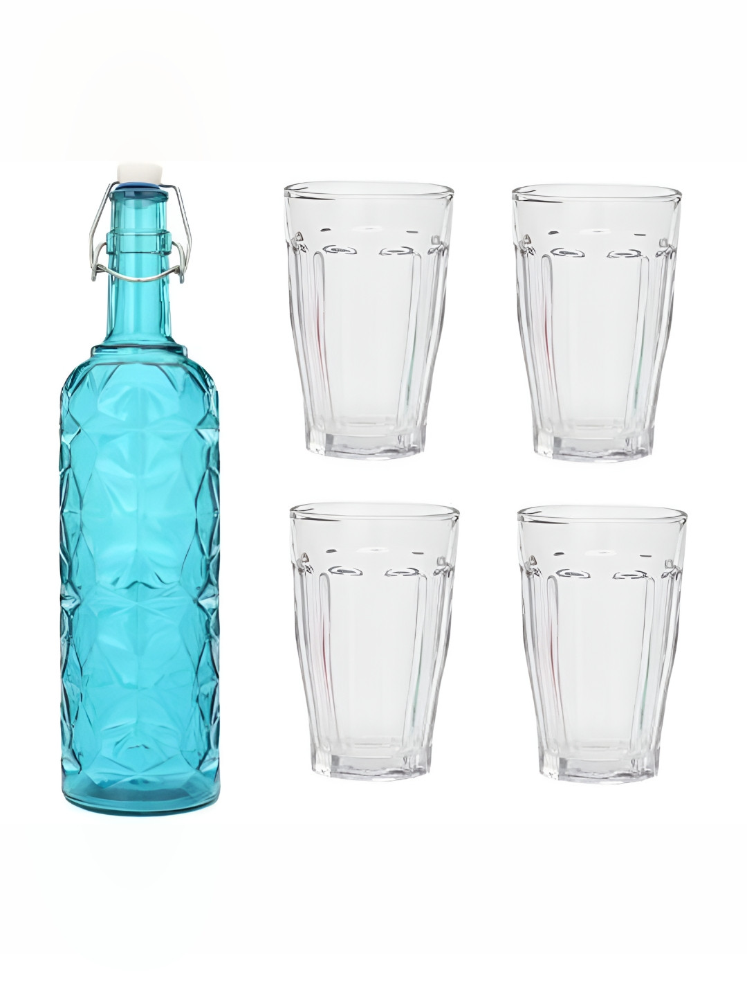

Afast Blue & Transparent 5 Pcs Glasses With Water Bottle Set