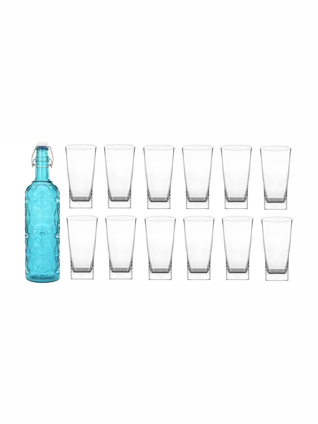

Afast Blue Transparent 13 Pieces Water Bottle With Glasses Set