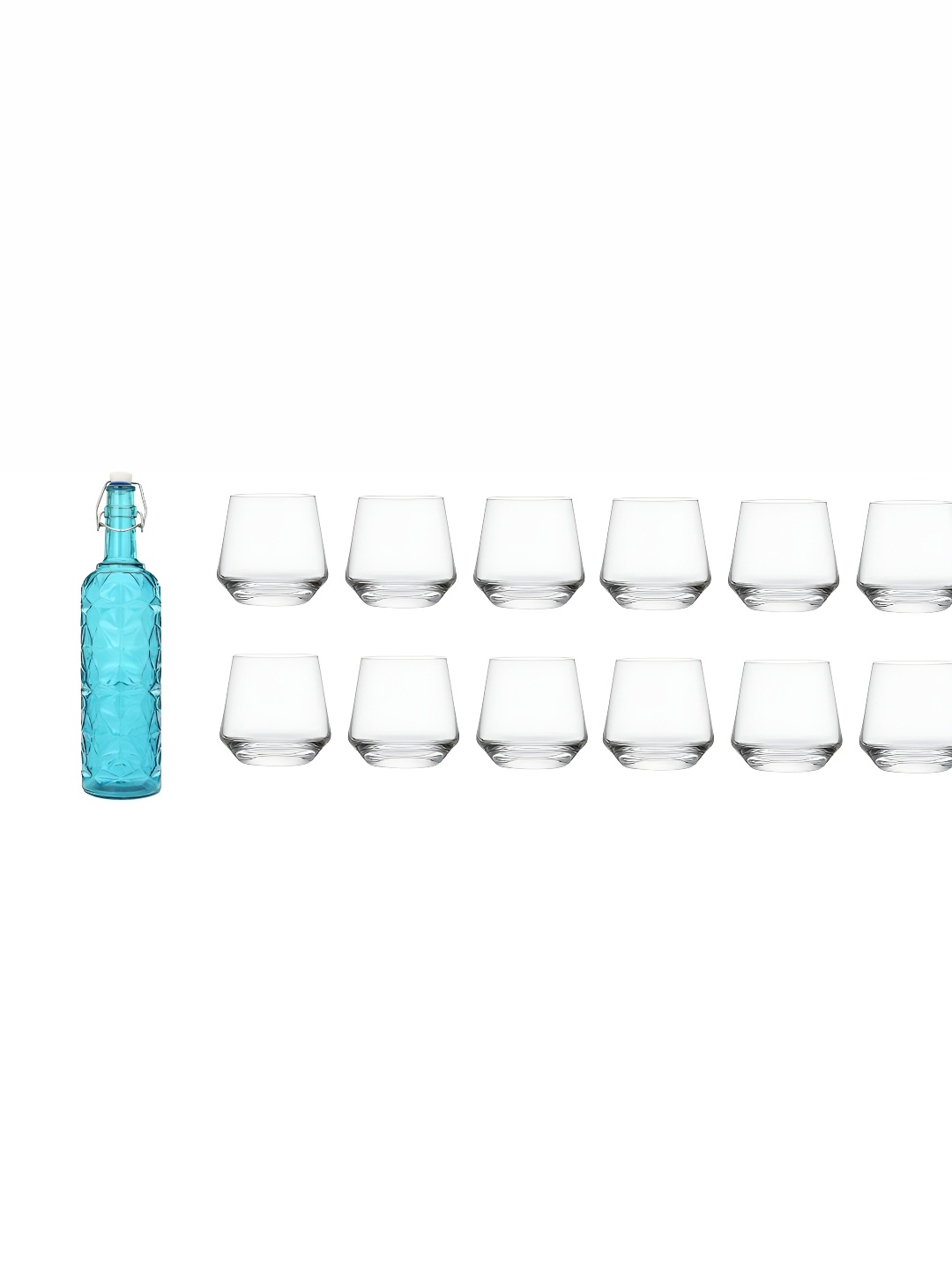 

Afast Blue Transparent 13 Pieces Water Bottle With Glasses Set