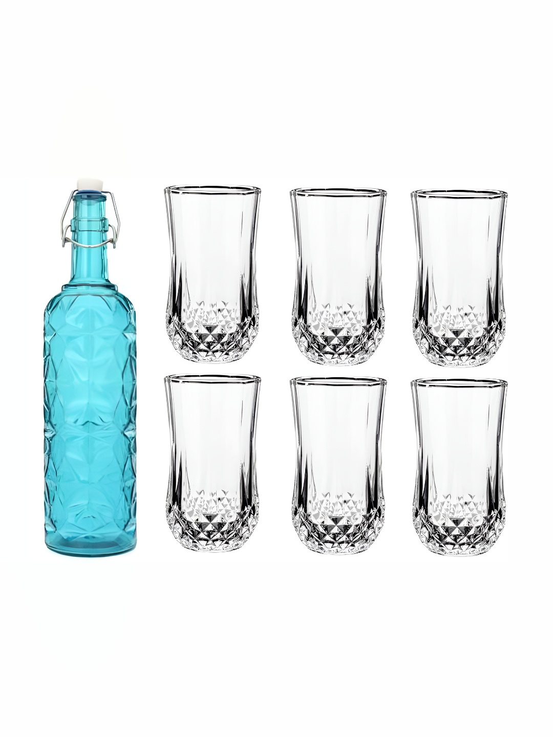 

Afast Blue & Transparent 7-Pcs Glass Glasses With Water Bottle Set