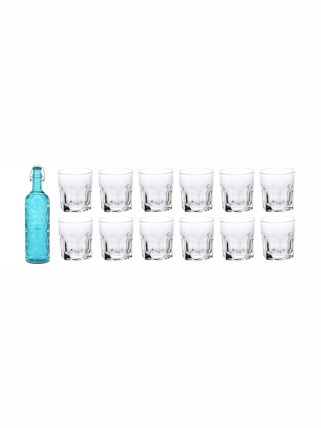 

Afast Blue & Transparent 13-Pcs Glass Glasses With Water Bottle Set