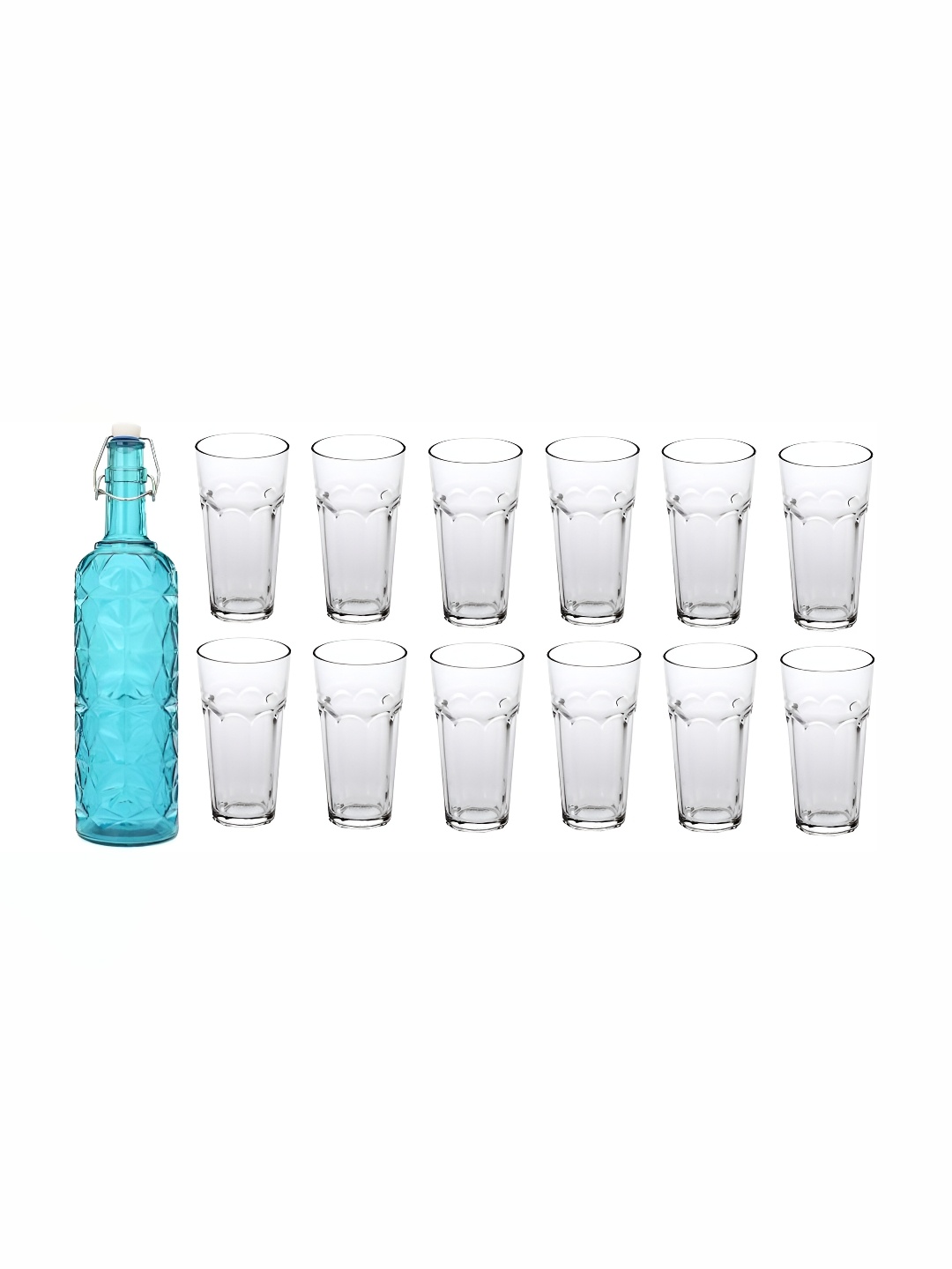 

Afast Blue & Transparent 13-Pcs Glass Glasses with Bottle Set