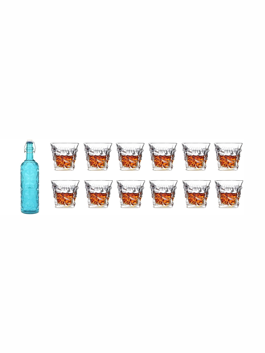 

Afast Blue & Transparent 13 Pieces Glasses & Bottle Set