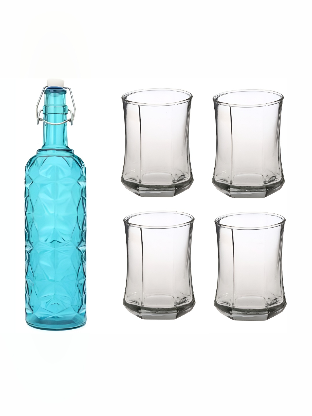 

Afast Blue & Transparent 5 Pieces Glasses & Bottle Set