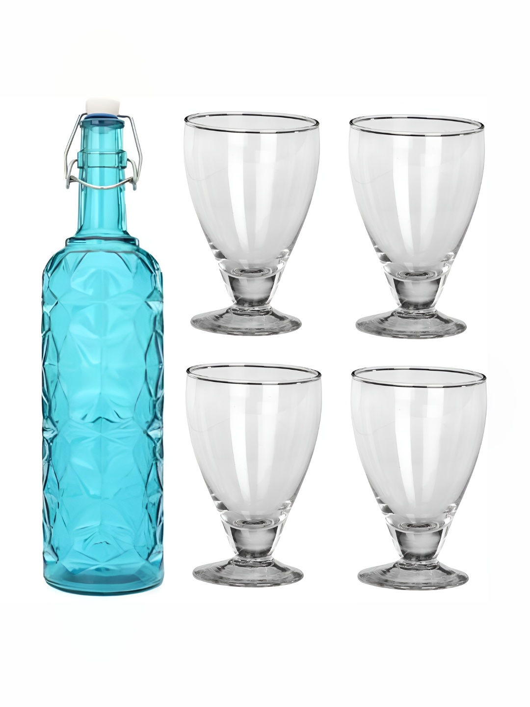

Afast Blue & Transparent 5 Pieces Glasses & Bottle Set