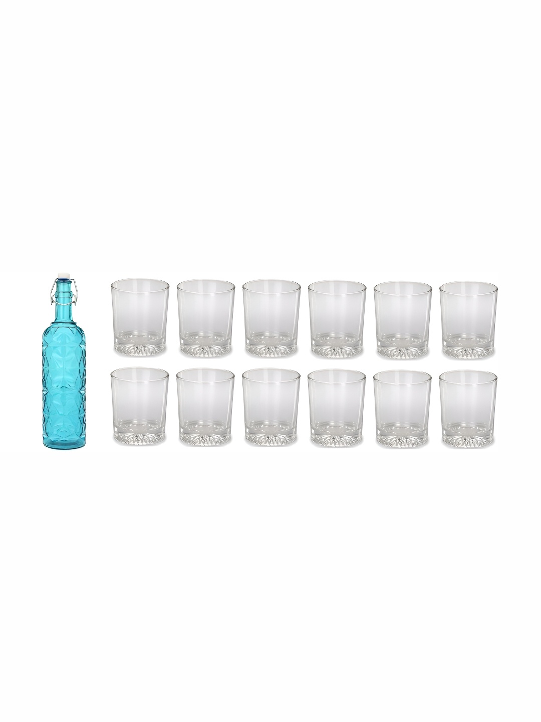 

Afast Blue & Transparent 13 Pieces Glasses & Bottle Set