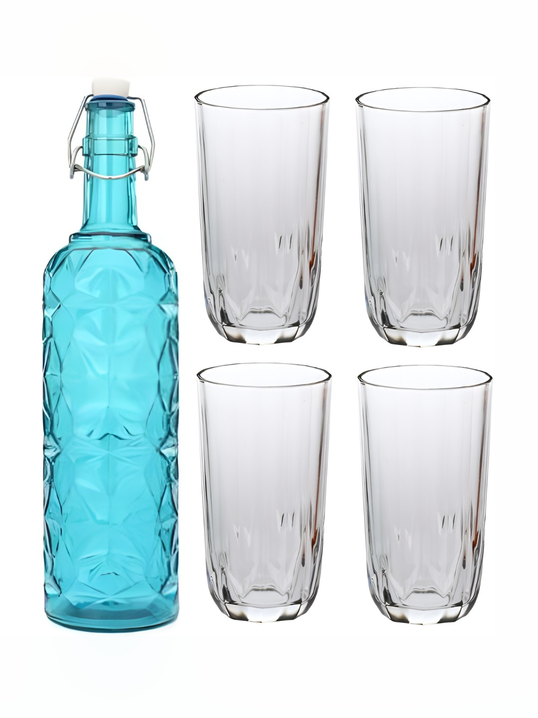 

Afast Blue & Transparent 5 Pieces Glasses With Water Bottle