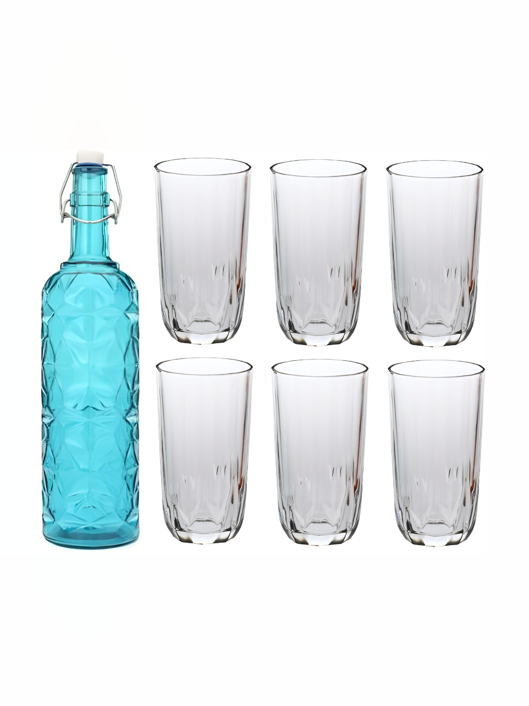

Afast Blue & Transparent 7 Pieces Glasses With Water Bottle