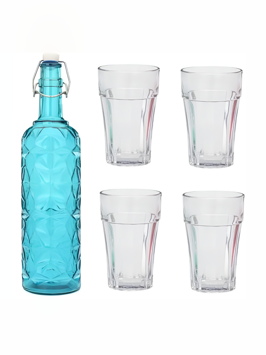 

Afast Blue & Transparent 5 Pieces Glasses With Water Bottle Set