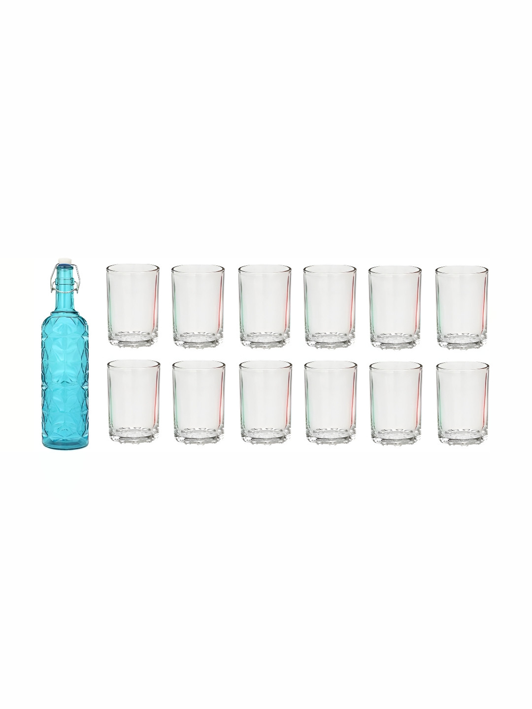 

Afast Blue & Transparent 13 Pieces Water Or Juice Glasses With Water Bottle