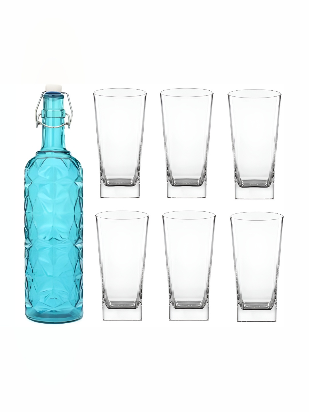 

Afast Blue & Transparent 7 Pieces water Or Juice Glasses With Water Bottle