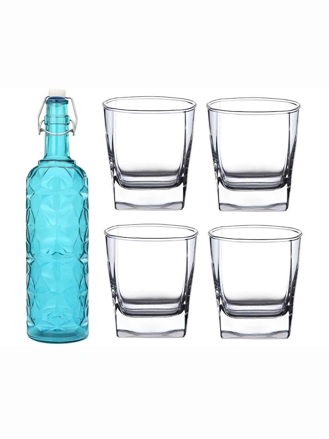 

Afast 5 Pieces Blue & Transparent Glasses With Water Bottle