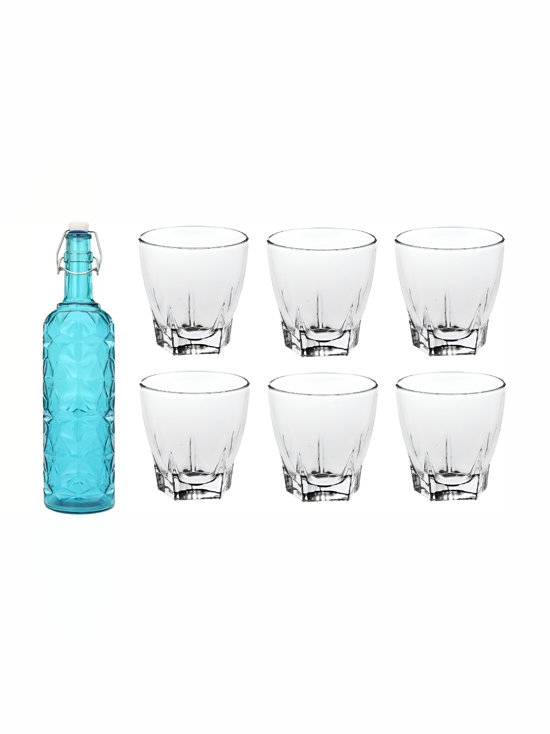 

Afast 7 Pieces Blue & Transparent Glasses With Water Bottle