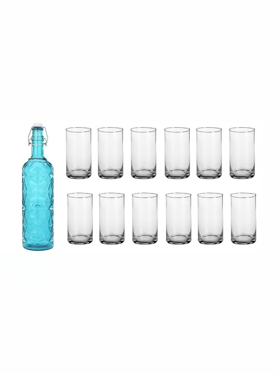 

Afast 12 Pieces Blue & Transparent Glasses With Water Bottle