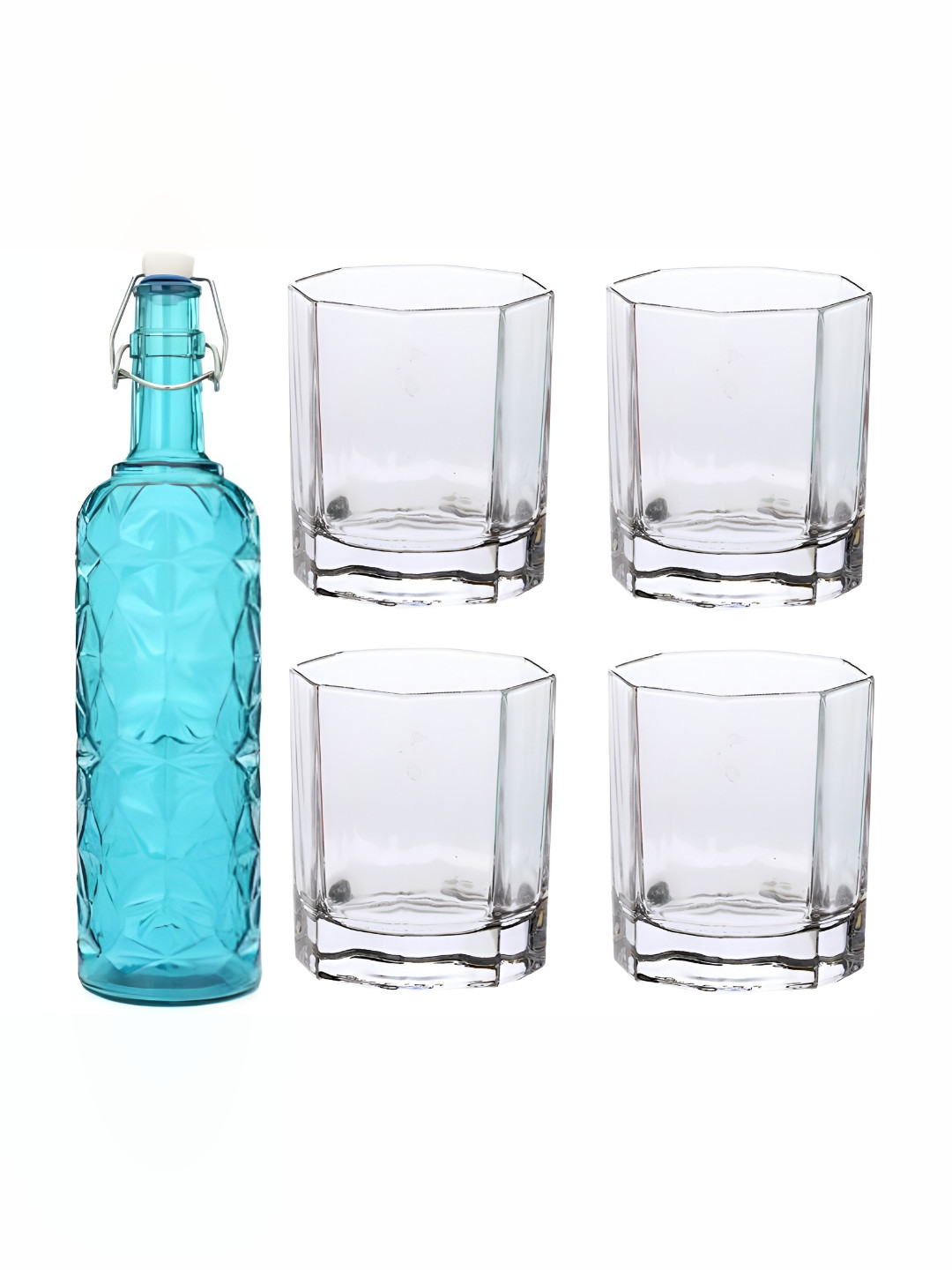 

Afast 5 Pieces Blue & Transparent Glasses With Water Bottle Set