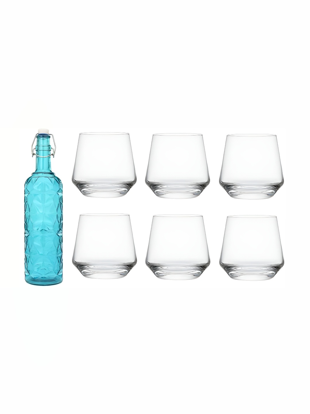 

Afast 7 Pieces Blue & Transparent Glasses With Water Bottle