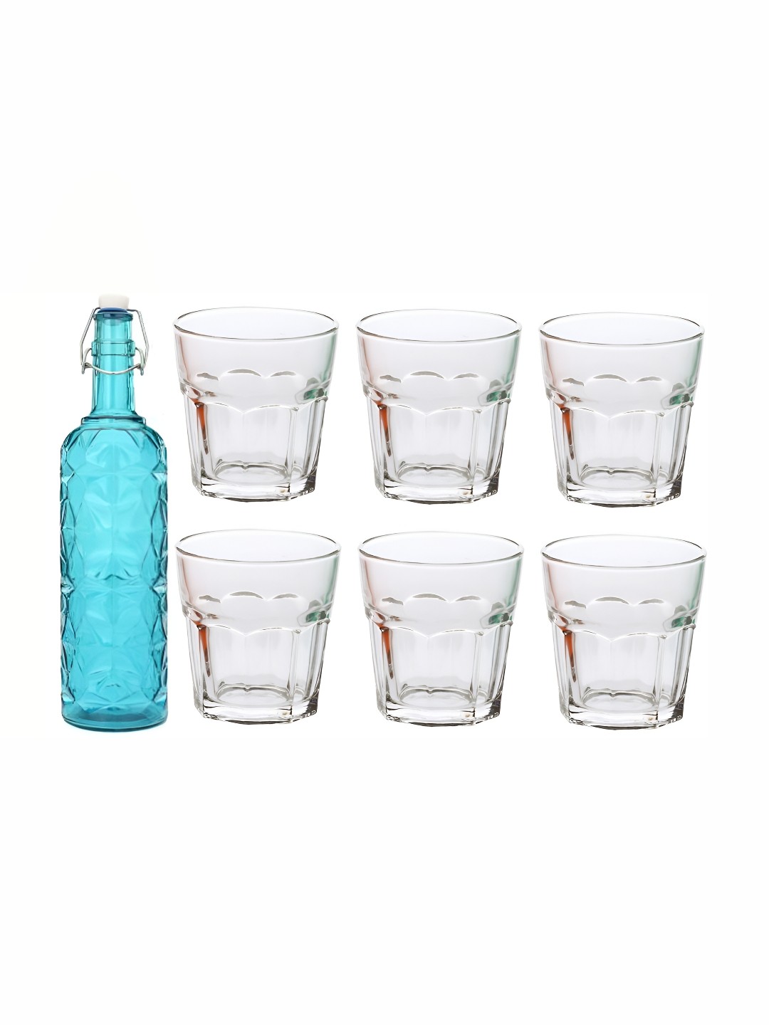 

Afast 7 Pieces Blue & Transparent Glasses With Water Bottle