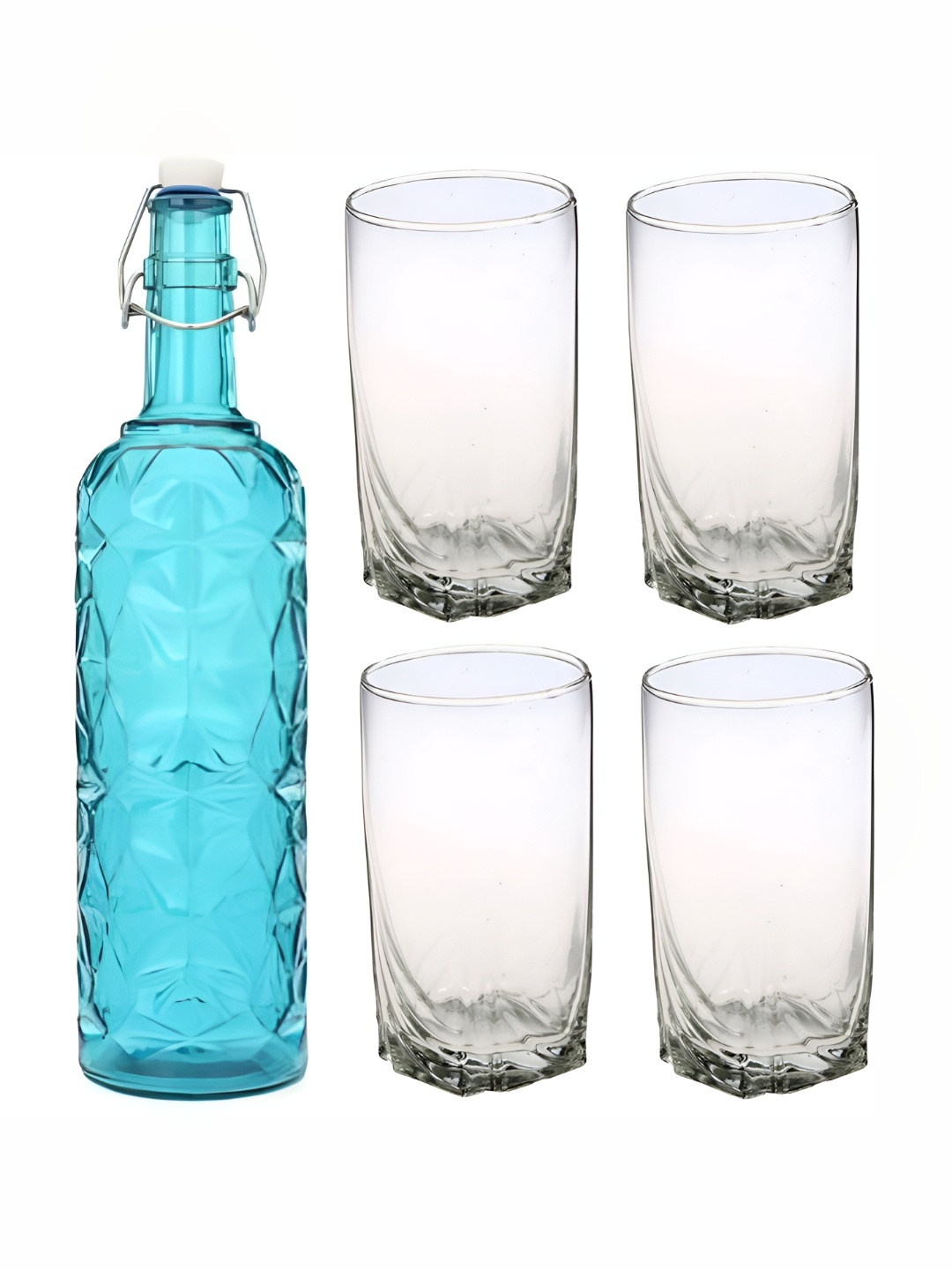 

Afast 5 Pieces Blue & Transparent Glasses With Water Bottle