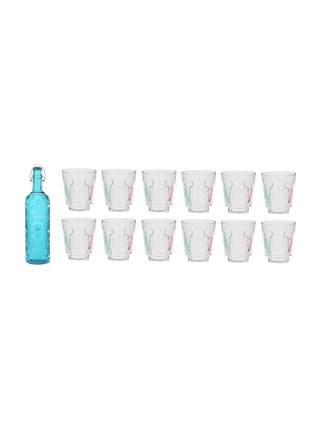 

Afast 13 Pieces Blue & Transparent Glasses Bottle