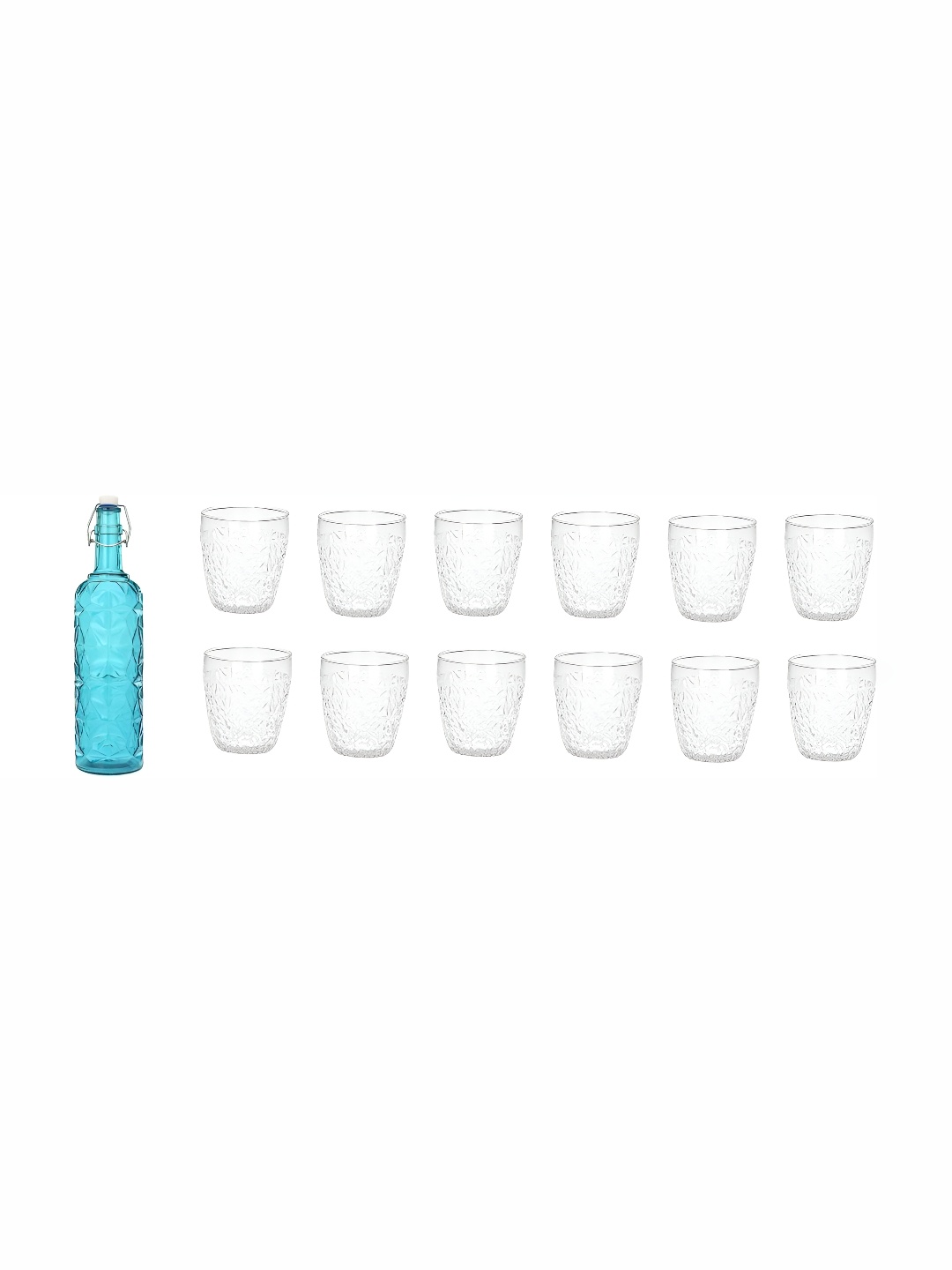 

Afast 13 Pieces Blue & Transparent Glasses With Water Bottle Set
