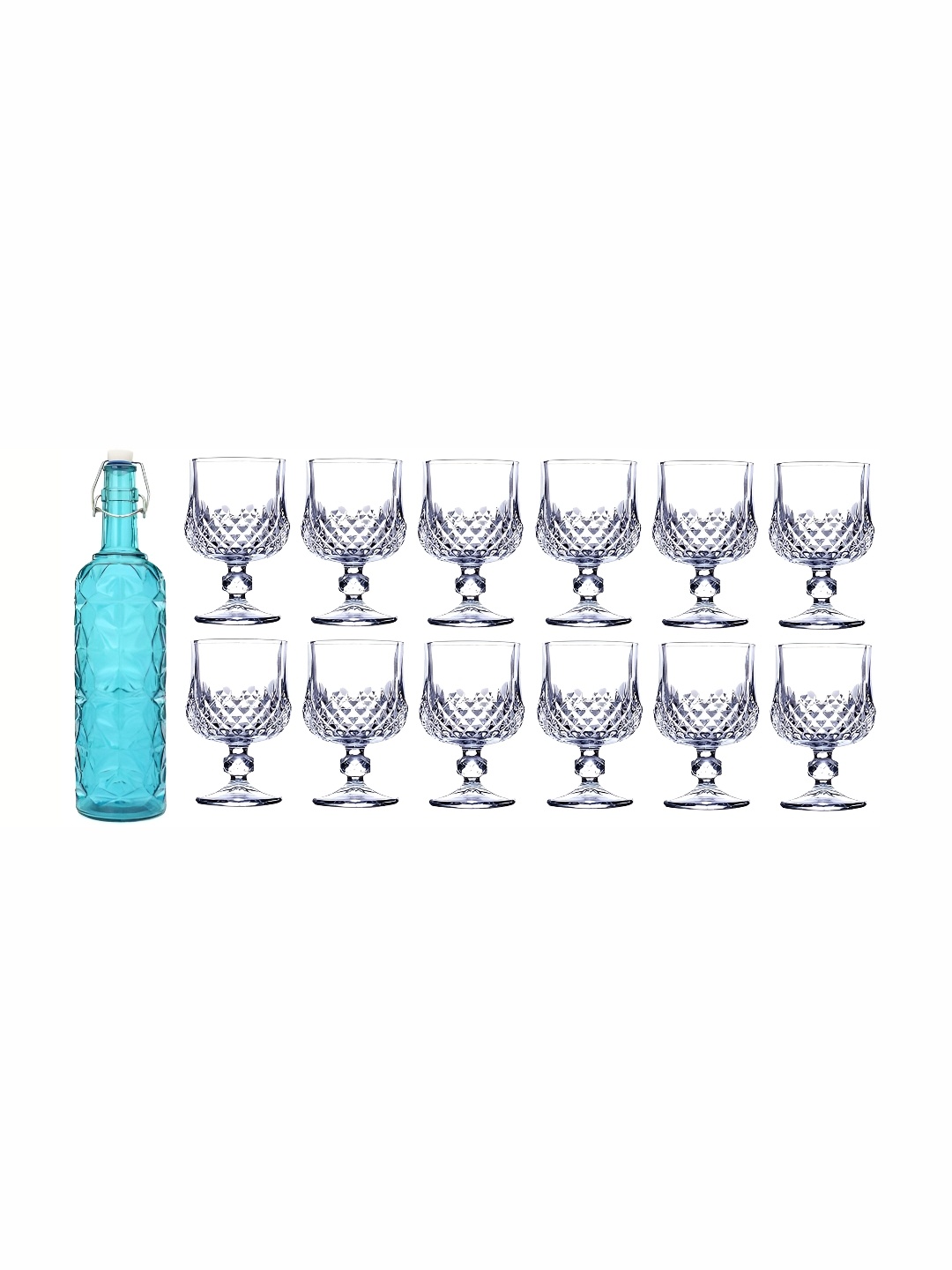 

Afast 13 Pieces Blue & Transparent Glasses With Water Bottle Set