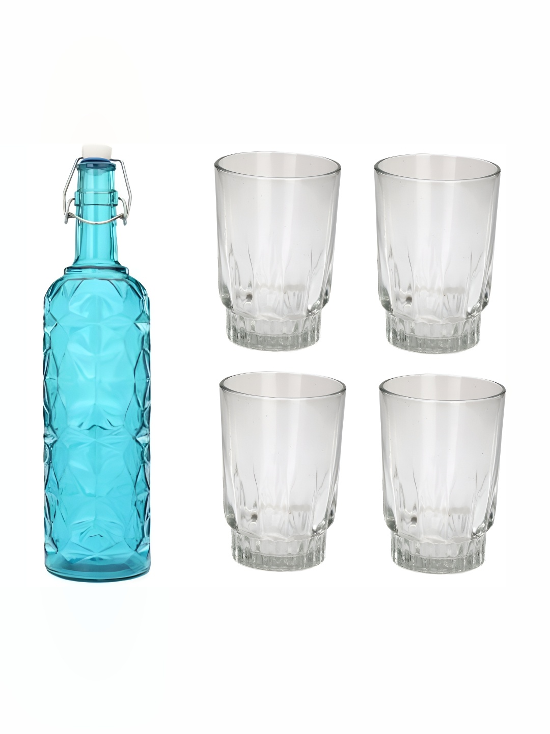 

Afast 5 Pieces Blue & Transparent Glasses With Water Bottle Set