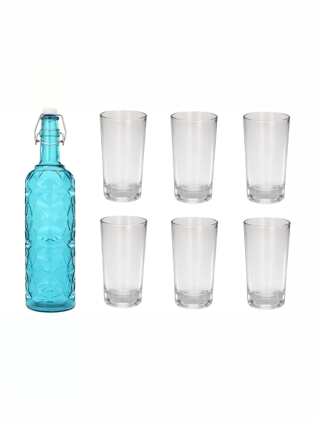 

Afast 7 Pieces Blue & Transparent Glasses With Water Bottle Set