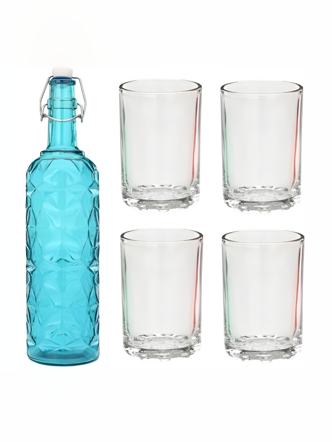 

Afast 5-Pcs Blue & Transparent Glasses With Water Bottle Set