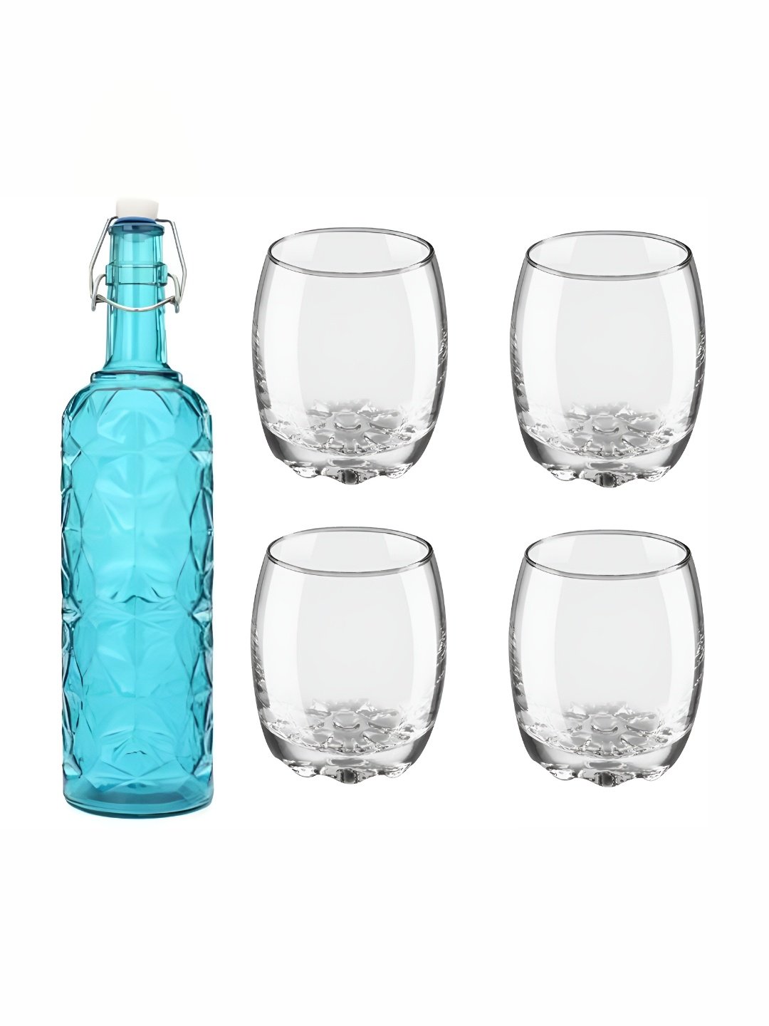 

Afast 5-Pcs Blue & Transparent Glasses & Bottle Set