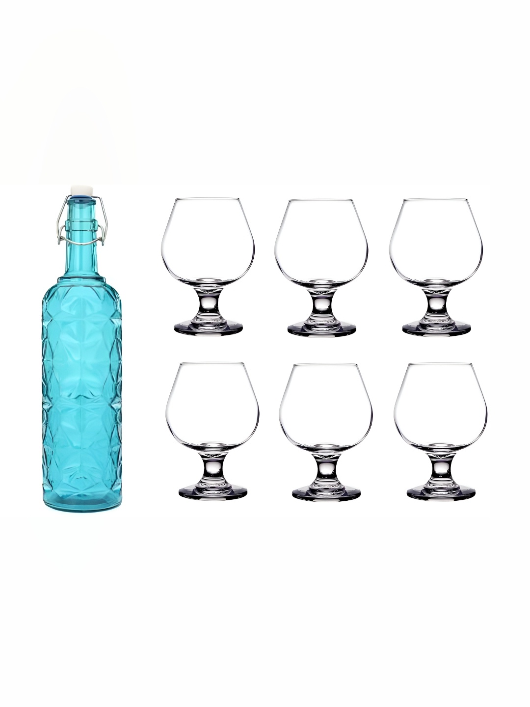 

Afast Blue & Transparent 7 PiecesGlasses With Water Bottle Set
