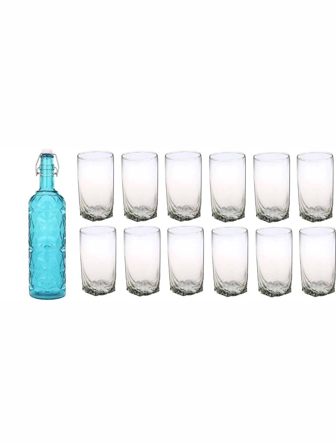 

Afast Blue & Transparent 13 Pieces Glasses With Water Bottle Set