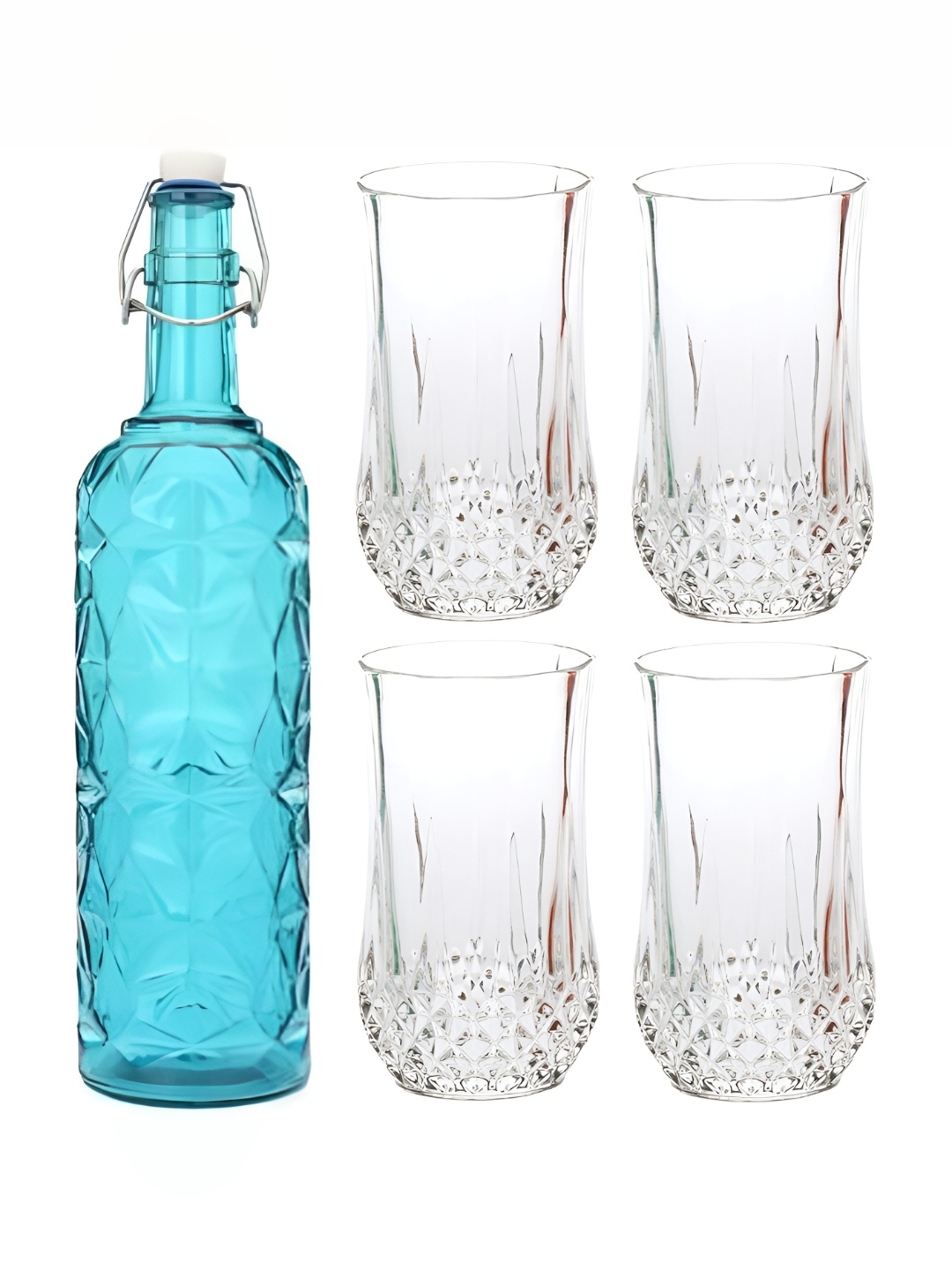 

Afast Blue & Transparent 5 Pieces Glasses & Bottle Set