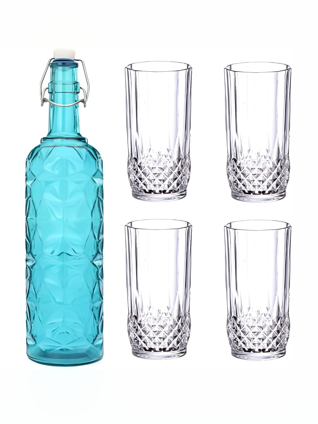 

Afast Blue & Transparent 5 Pieces Glasses & Bottle Set