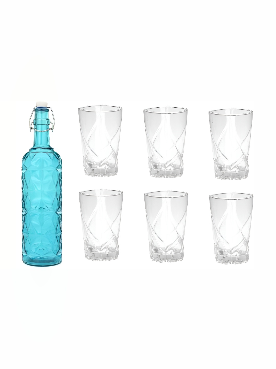 

Afast Blue & Transparent 7 Pieces Glasses & Bottle Set