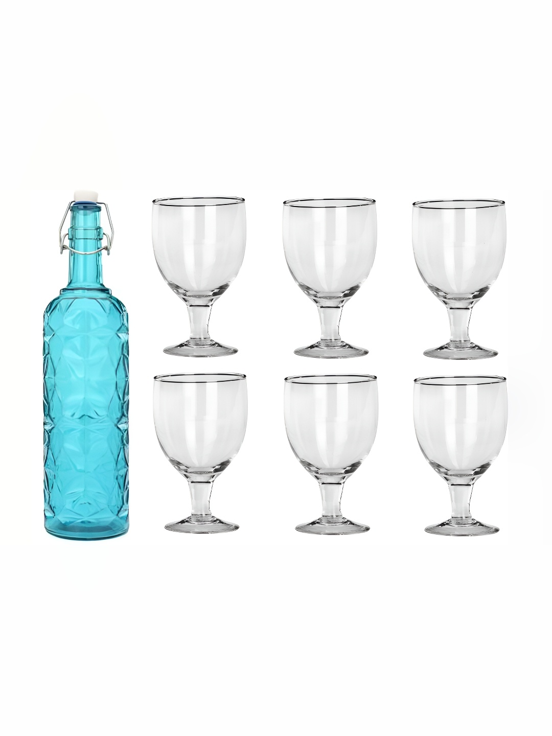 

Afast Blue & Transparent 7 Pieces Glasses & Bottle Set