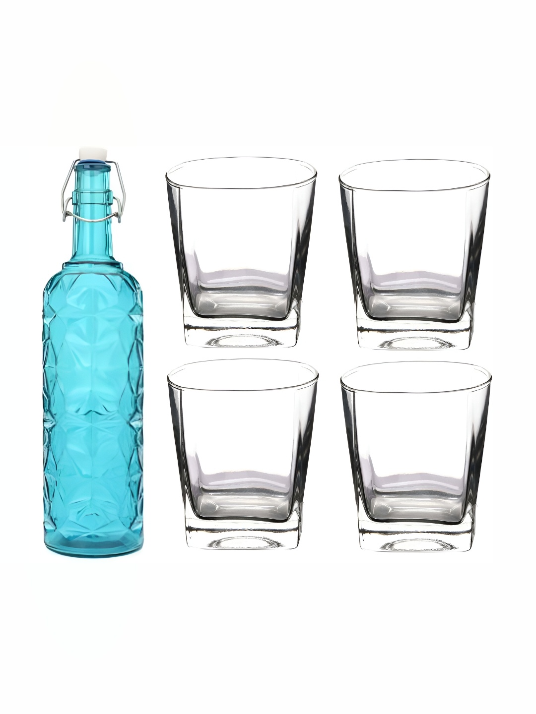 

Afast Blue & Transparent 5 Pieces Glasses & Bottle Set
