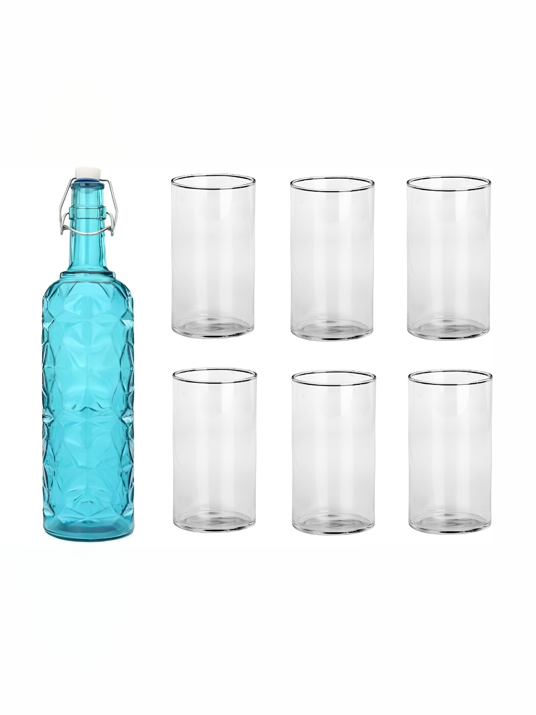 

Afast Blue & Transparent 7 Pieces Water or Juice Glasses With Bottle