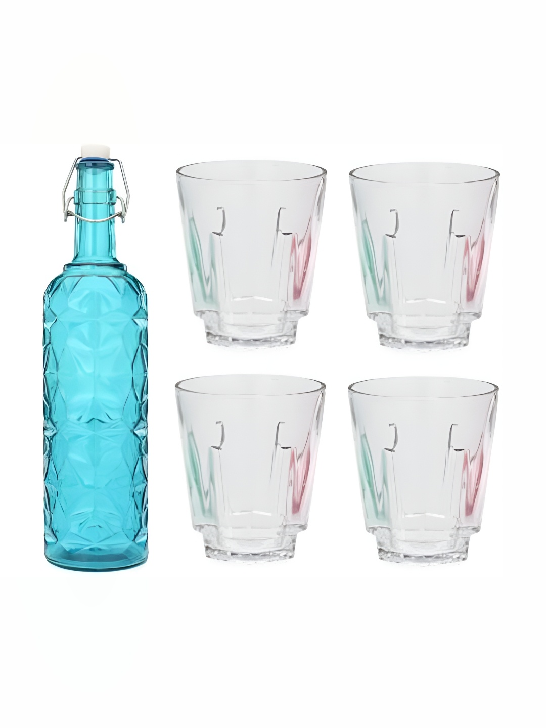 

Afast Blue & Transparent 5 Pieces Glasses With Water Bottle