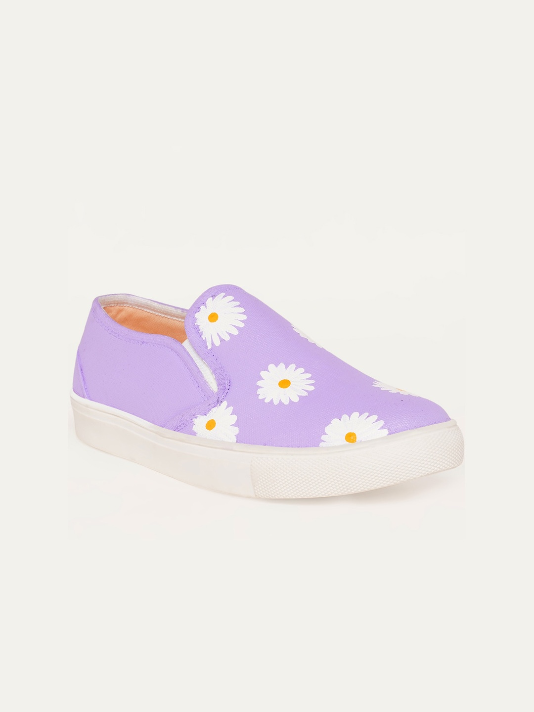 

THE QUIRKY NAARI Women Printed Slip-On Sneakers, Lavender