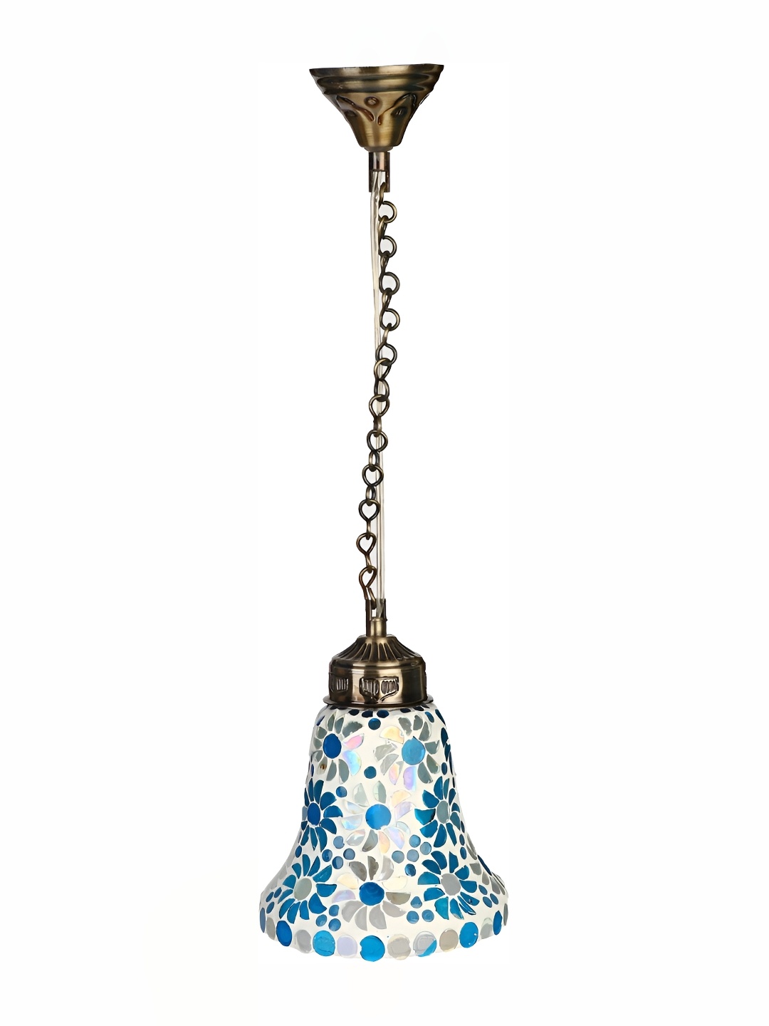 

Afast Blue & White Textured Bell Shaped Glass Wall Lamp