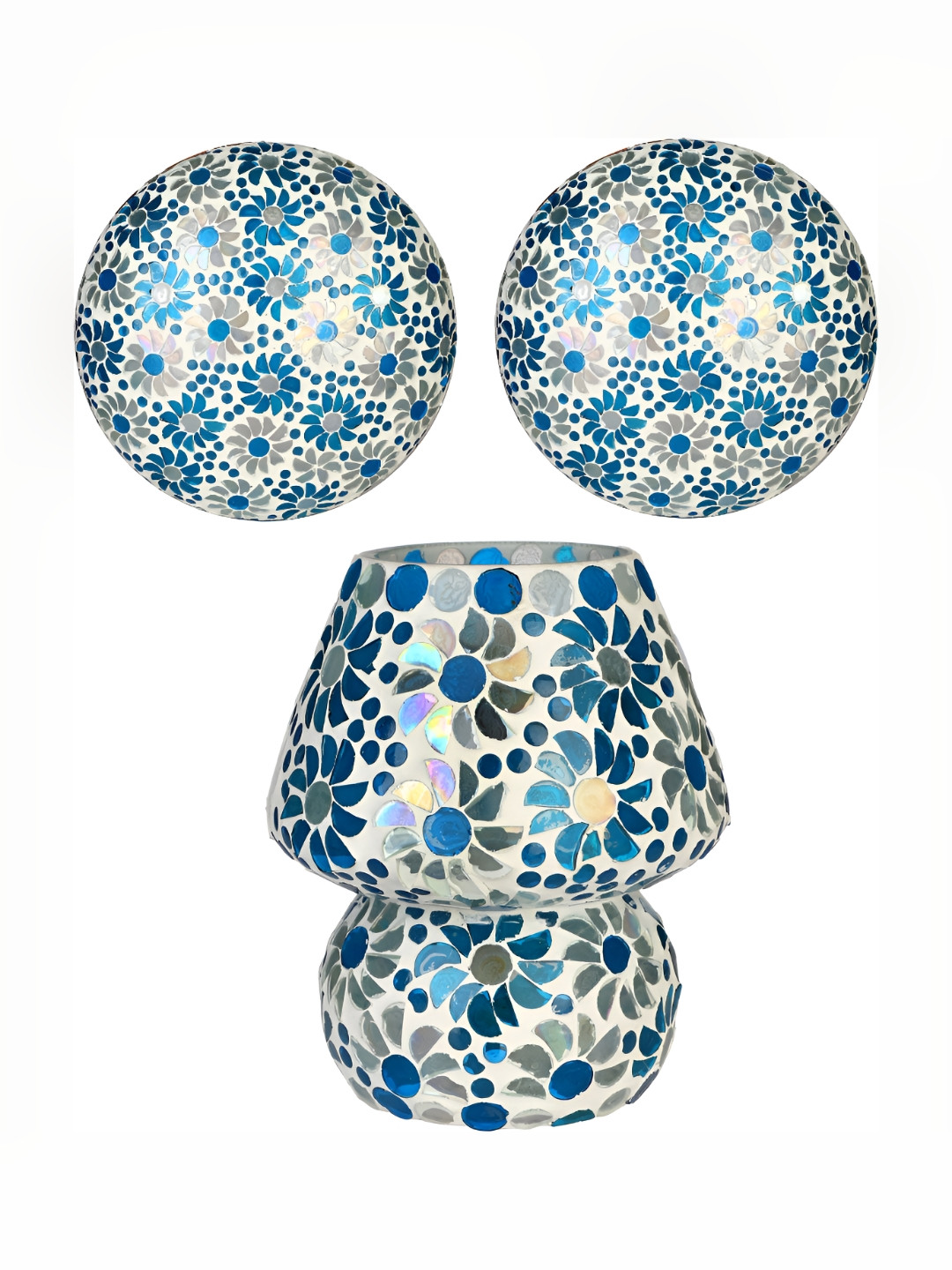 

Afast White & Blue Textured Abstract Shaped Contemporary Glass Wall & Table Lamps