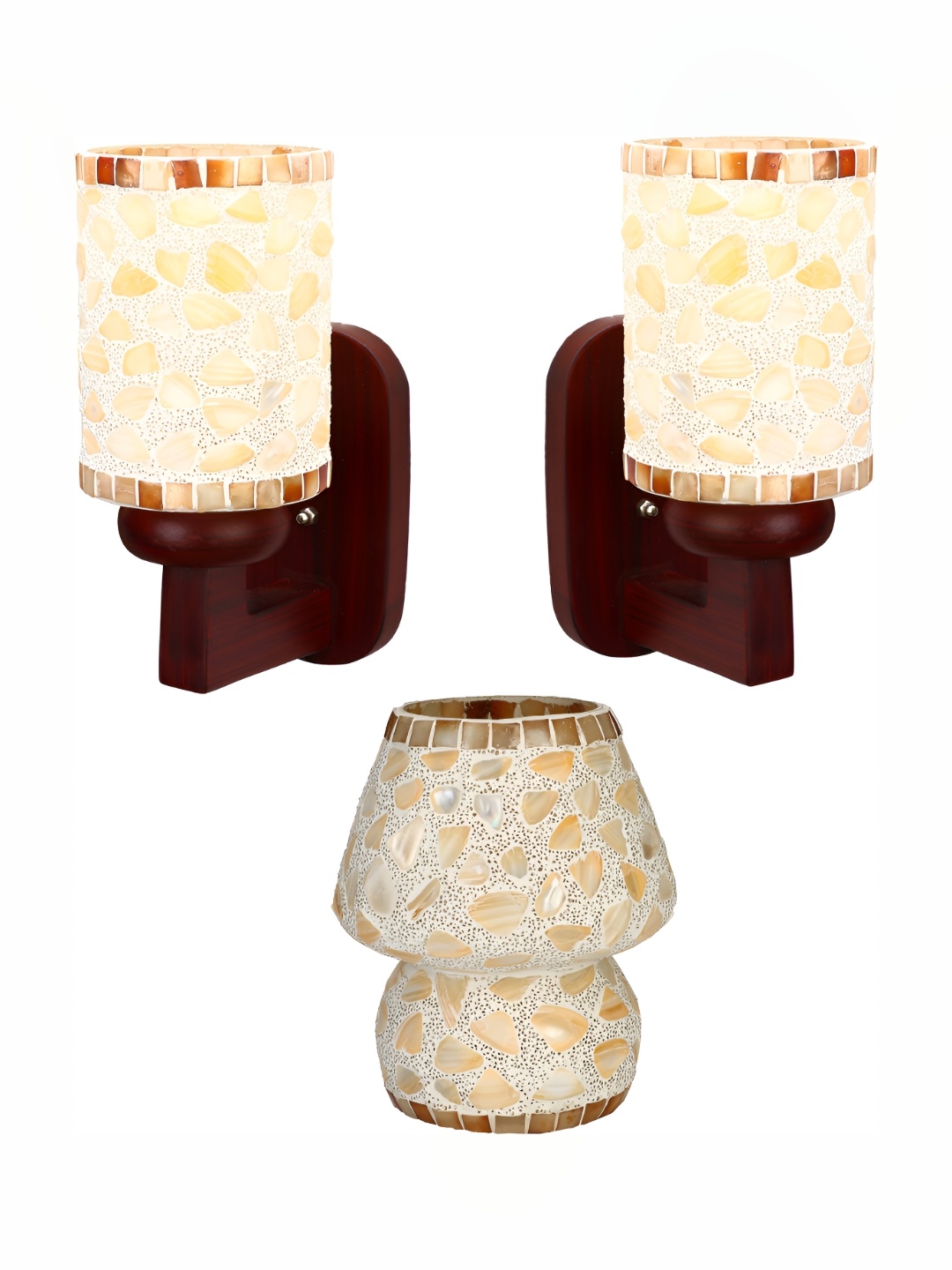 

Afast White & Brown Textured Abstract Shaped Contemporary Glass Wall & Table Lamps