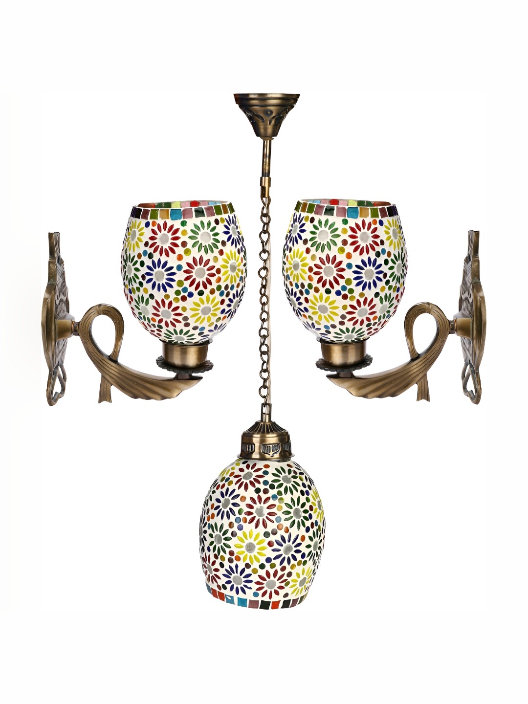 

Afast White & Blue 3 Pieces Textured Bell Shaped Glass Wall Lamp