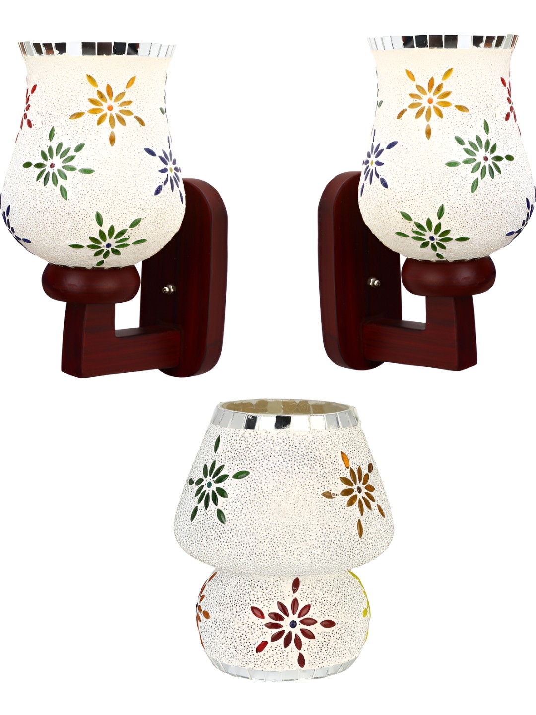 

Afast White & Green Textured Abstract Shaped Contemporary Glass Wall & Table Lamps