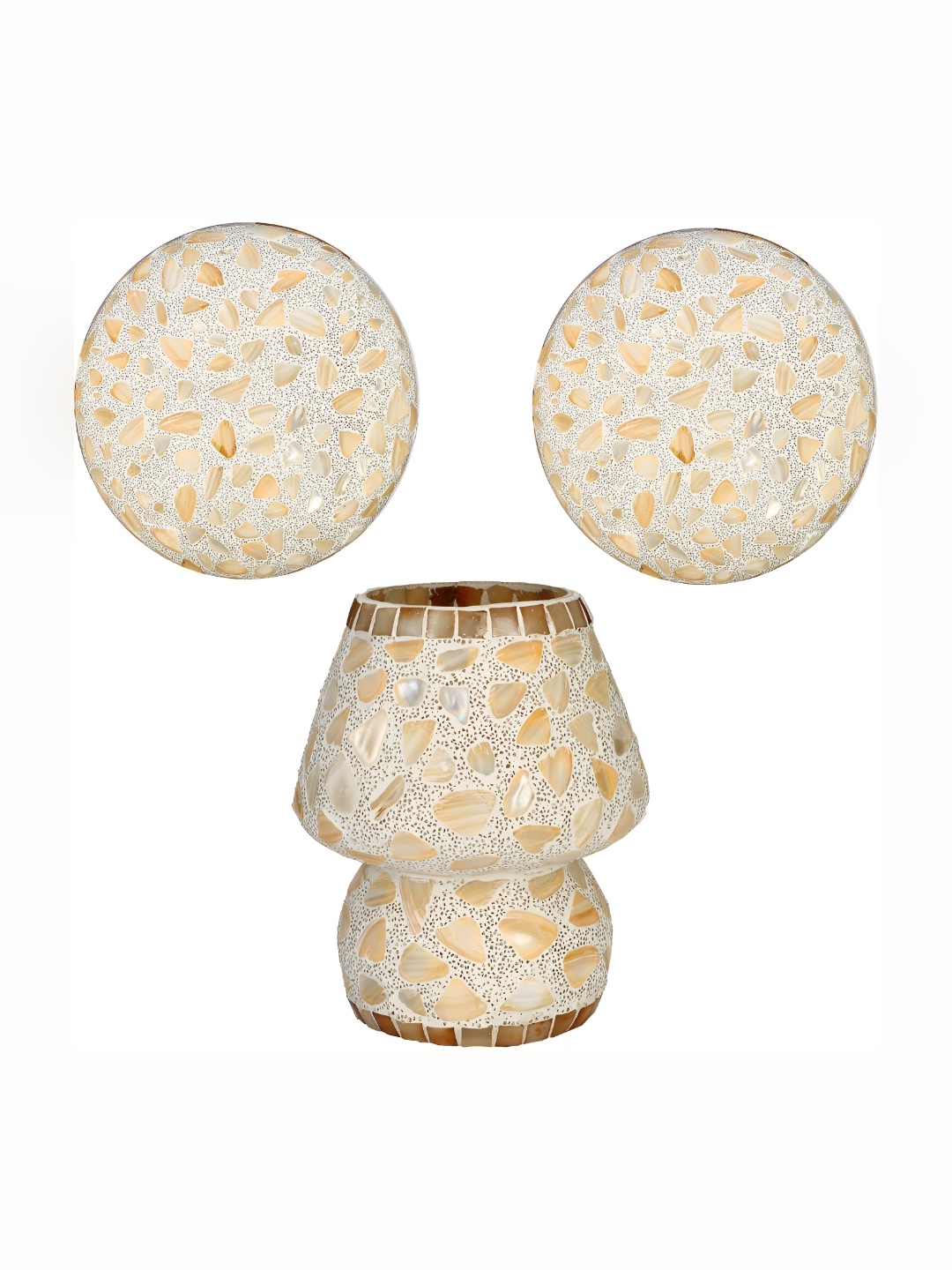 

Afast White & Brown Textured Abstract Shaped Contemporary Glass Wall & Table Lamps