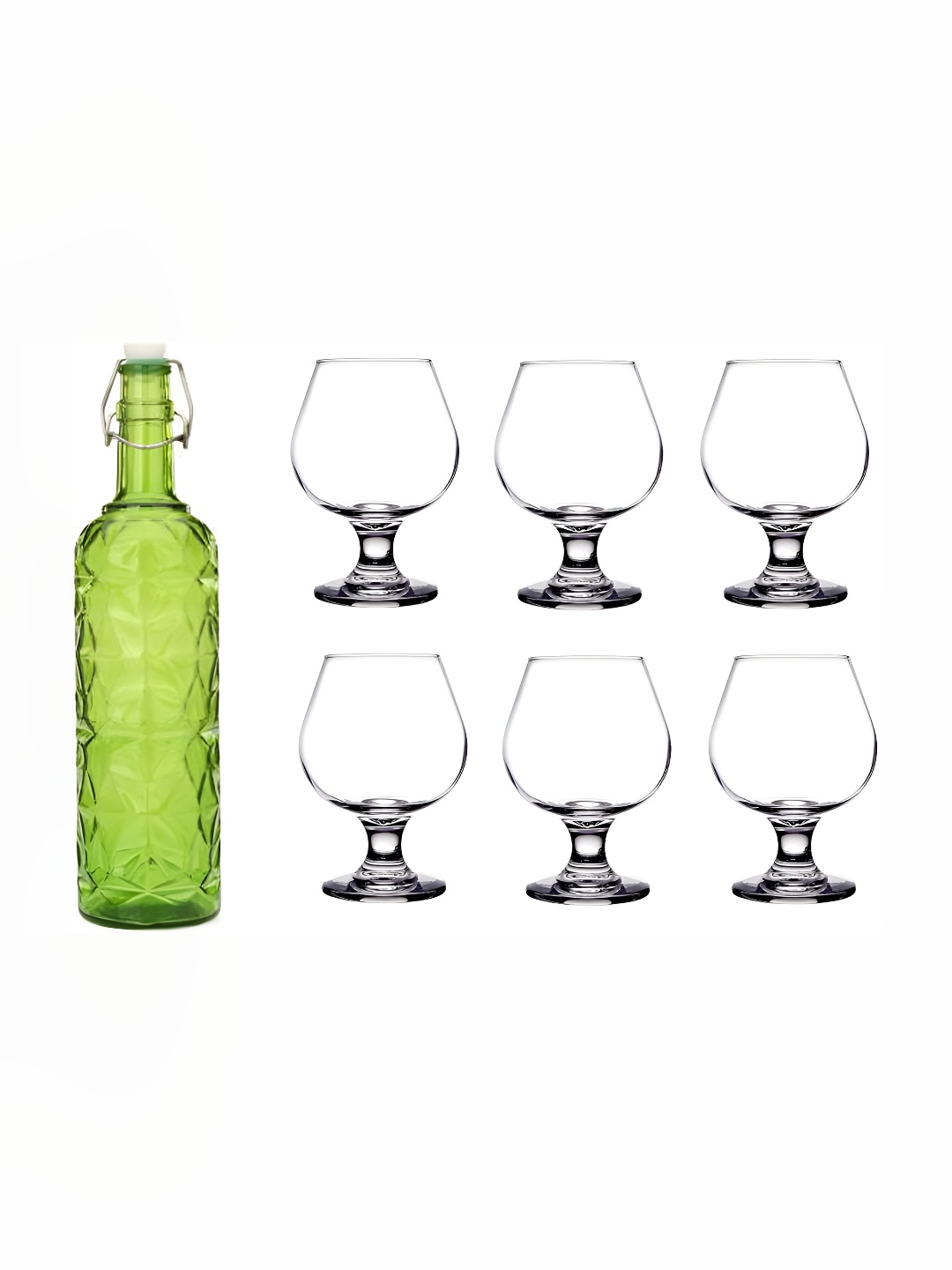 

Afast Green & Transparent 7 Pcs Glasses & Bottle