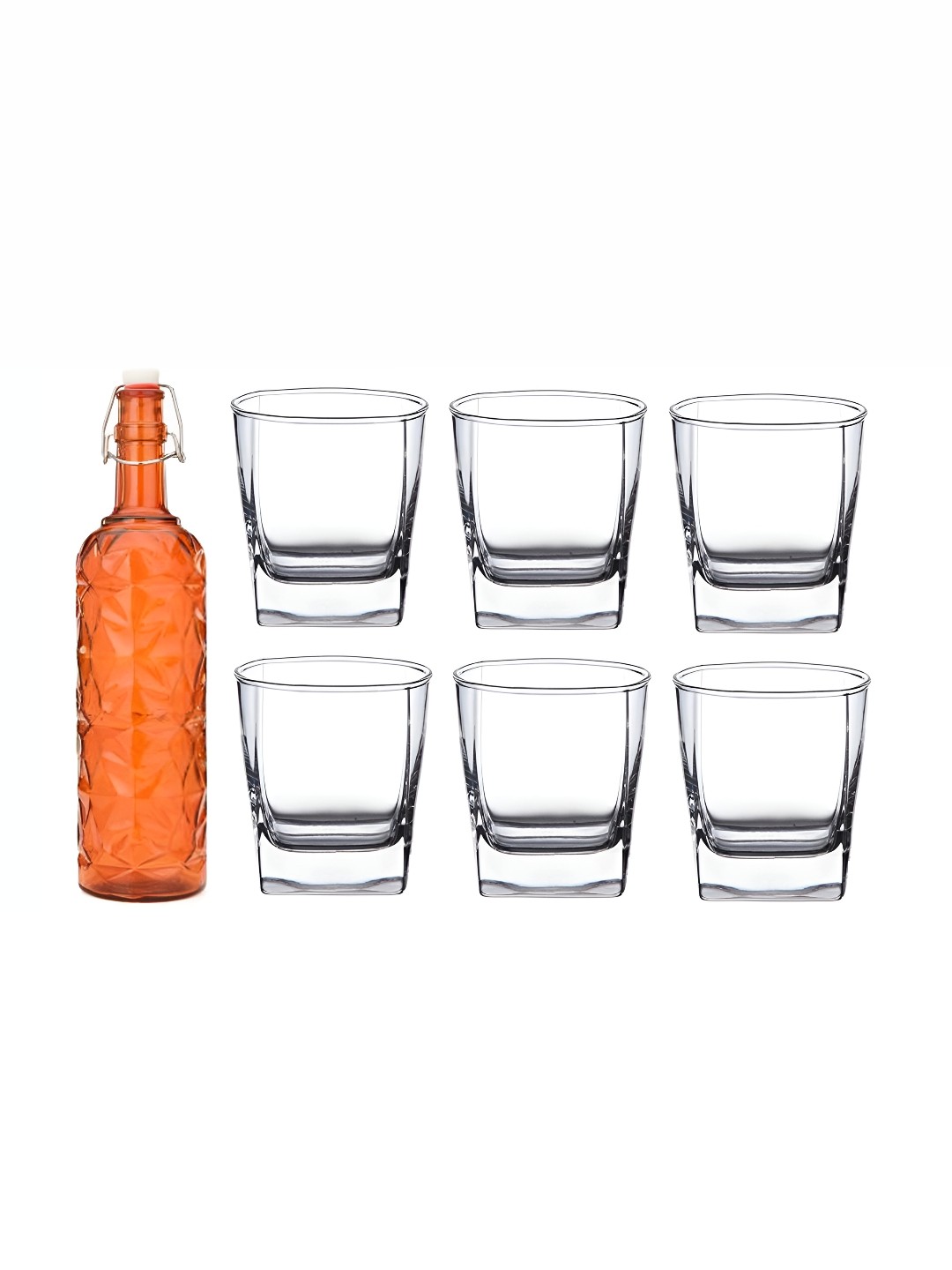 

Afast Orange & Transparent 7 Pcs Water Bottle & Glasses